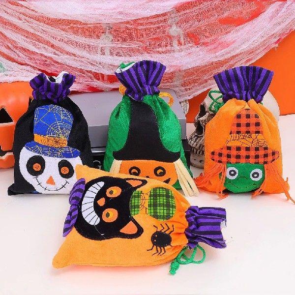 1/5pcs Velvet Halloween Candy Bags Home Packaging Bag