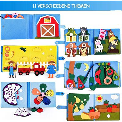 Busy Farm Busy Cloth Book Montessori Pop-up Book Children