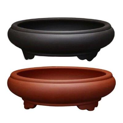 Round Large Shallow Planter Pot Flower Container Flowerpot