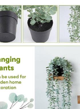 1 Pcs Artificial Hanging Plants Fake Potted Eucalyptus