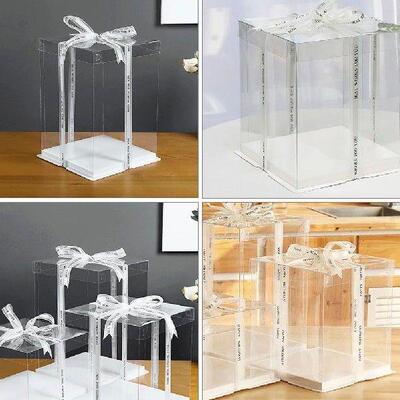 2 Pcs Dessert Containers Cake Box Holder Birthday Packing