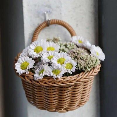 Woven Seagrass Baskets Wall Boho Hangable Organizer Bin