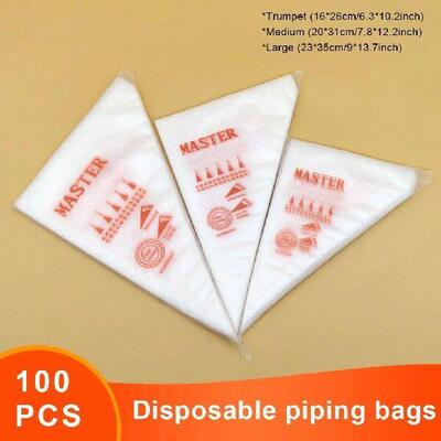 100 Pieces Pastry Bag Icing Piping Decorating Biscuit