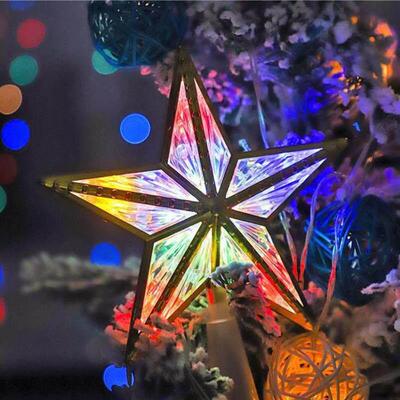 1Pc 16/20cm Christmas Tree Top Star Light LED Glowing Star L