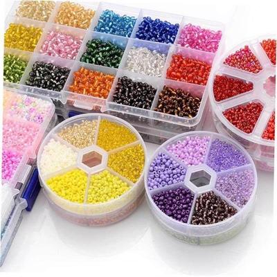 2-3mm Glass Seed Beads Box Set DIY Bracelet Necklace Rainbow