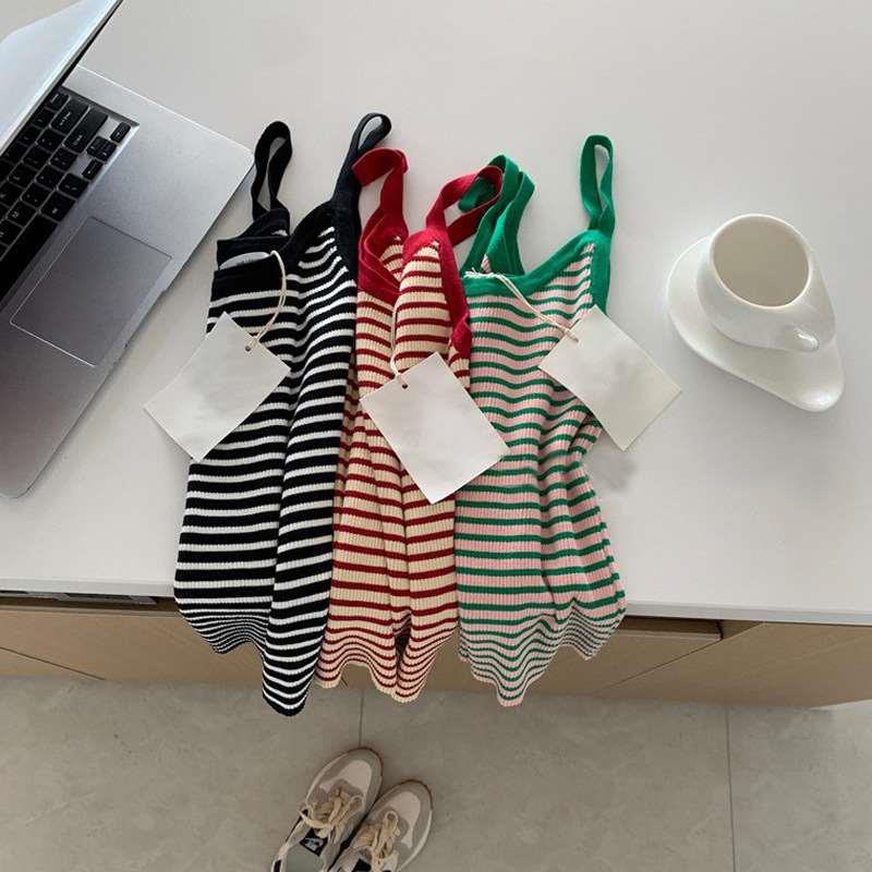 tendy French stripe suspenders for women, pure desire, Hong