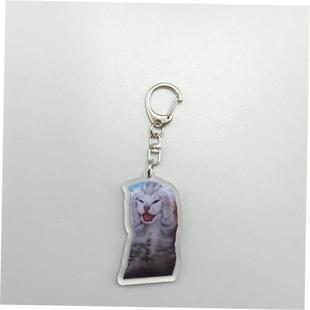 Cat Meme Keychain Rambling Memes Huh Confused Goat