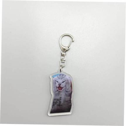 Rambling Goat Huh Cat Meme Keychain Confused Cat Memes Cat S
