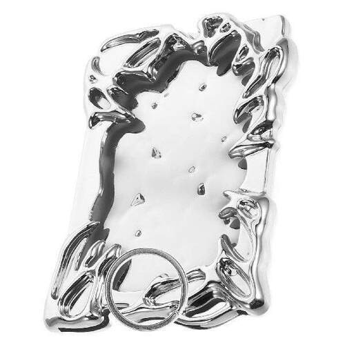 Electroplating Photo Frame Keychain Card Holder Silver