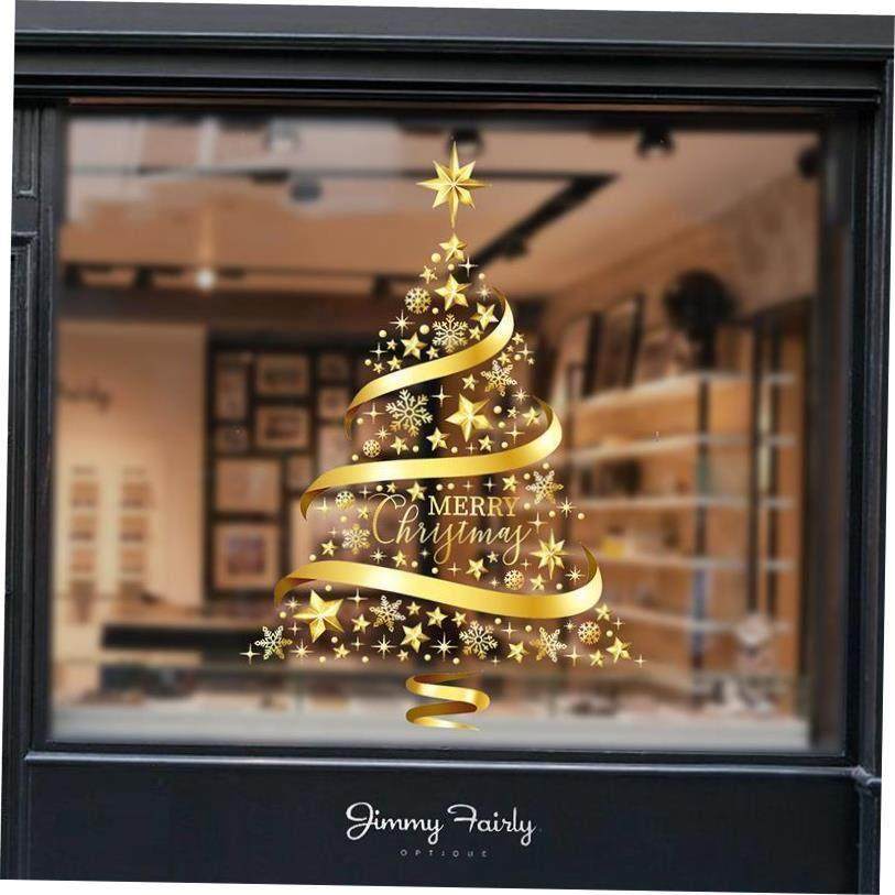 Christmas Christmas tree sticker Window scene arrangement
