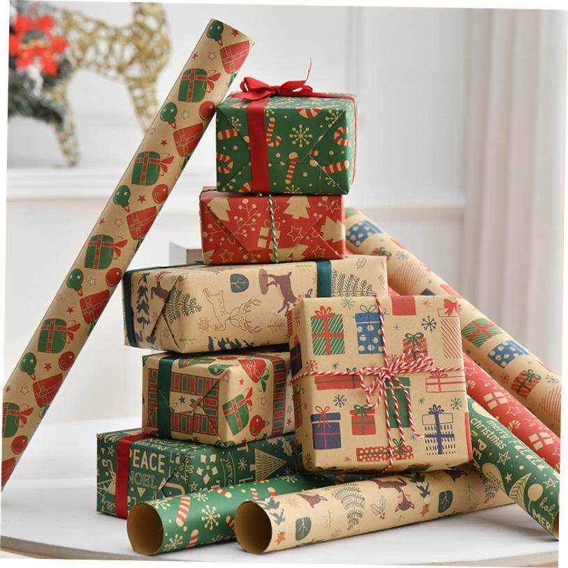 Christmas Vintage Kraft Paper Gift Wrapping Paper Santa Clau