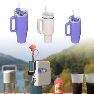 Silicone Spill Stopper Set Cute Mushroom Straw Cover Leak