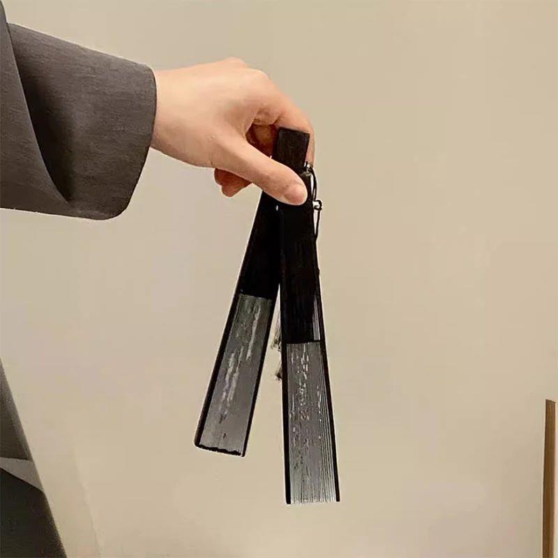 覆古水墨兰花丝绸折扇新中式古风