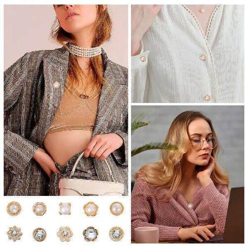 40 Pcs Pins Decorative Pins For Clothes Alloy Buttons
