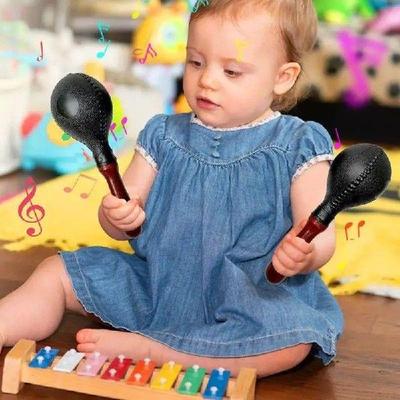 Maracas For Kids 2X Wooden Handle Design Rumba Shakers