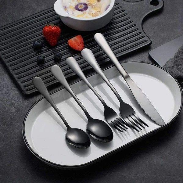 5 Pieces Tableware Sets Stainless Steel Cutlery Spoon Fork
