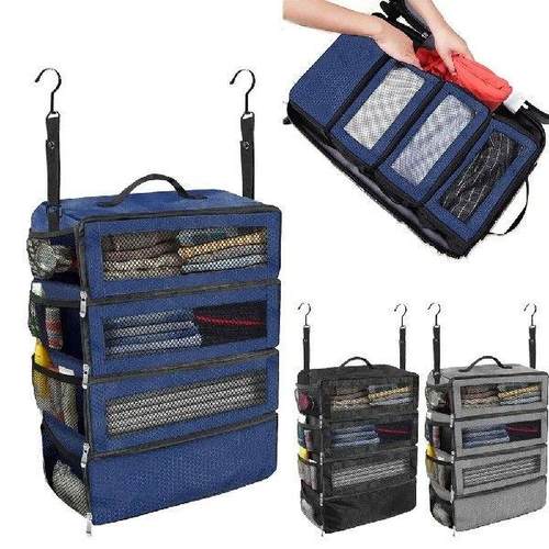 Multi-Layer Foldable Clothes Storage Bag with Hook Large