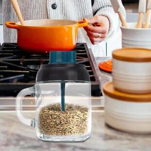 Salt Container Clear Salt Jar With Lid And Spoon Home &