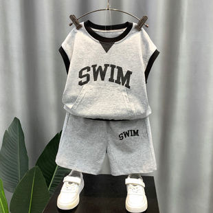 男童夏季套装薄款2洋气3儿童4背心5帅气6岁男宝夏装7男孩无袖衣服