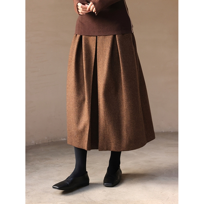 秋冬简约羊毛呢半身裙