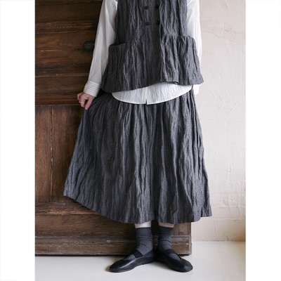 SeamsSense褶皱感碎褶半身裙