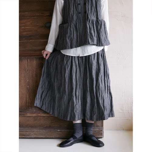 SeamsSense褶皱感碎褶半身裙