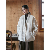 Seams Sense｜秋冬简约通勤纸感肌理新雪丽夹棉宽松棉服01011