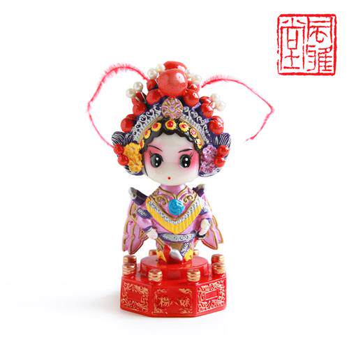 京剧人物娃娃戏曲脸谱车载摆件人偶玩偶中国风北京礼物装饰