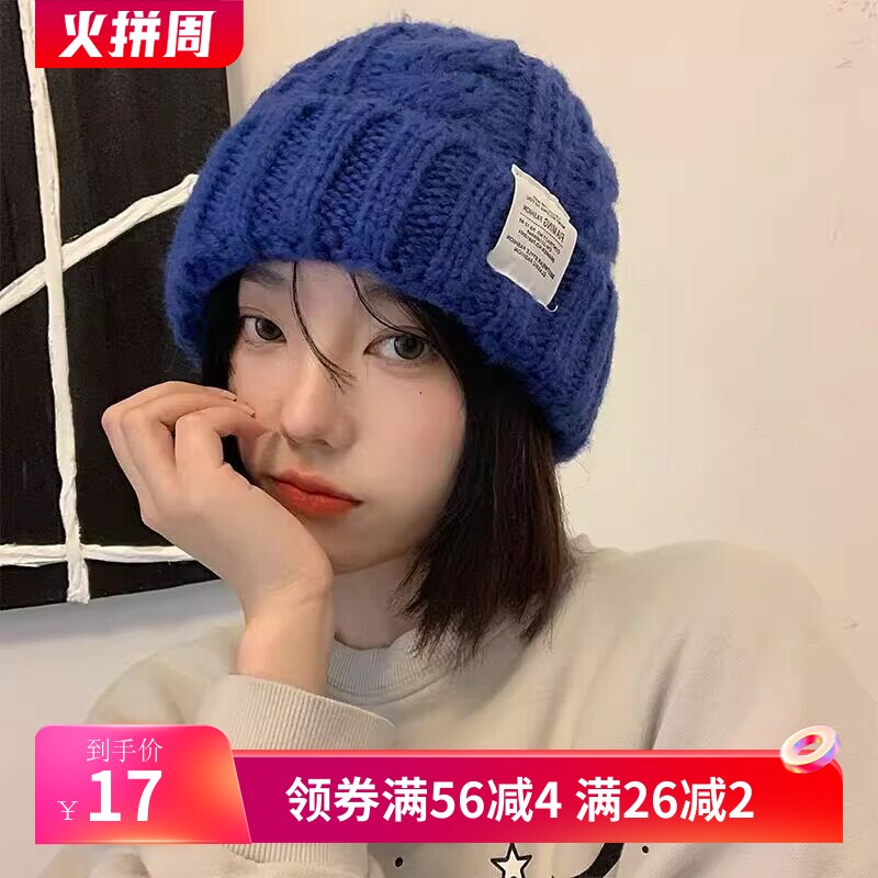 秋冬时尚针织帽女款韩版时尚麻花毛线帽保暖护耳多色可选休闲