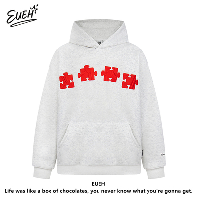 EUEH美式刺绣连帽卫衣