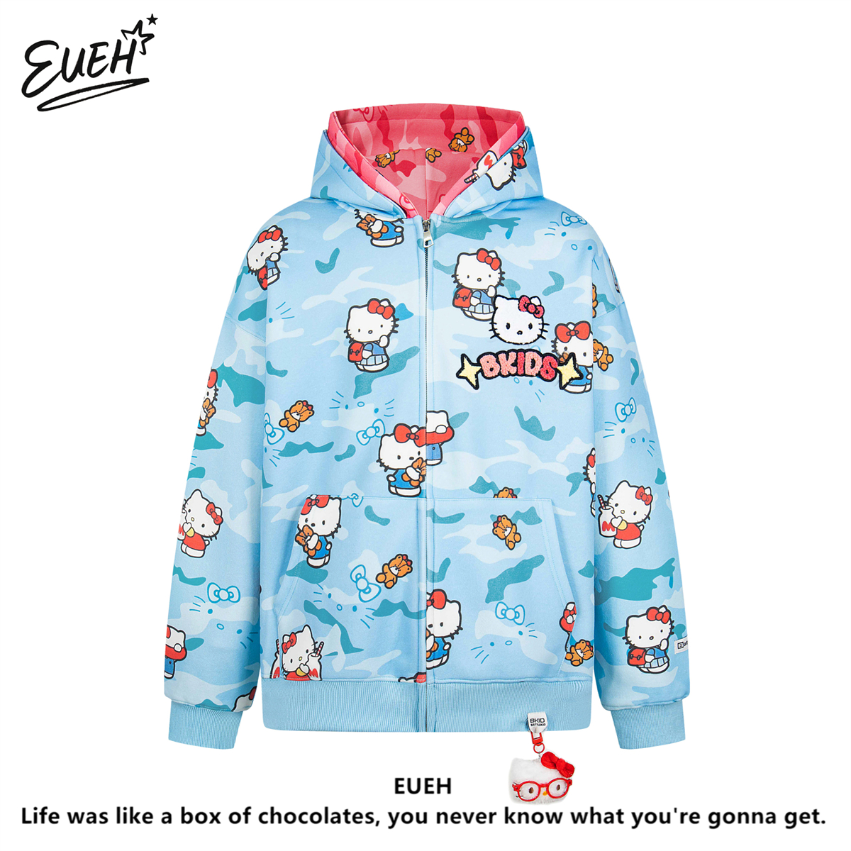 EUEH双帽kitty凯蒂猫迷彩外套