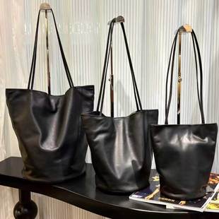 【高版本】真皮羊皮包包女式2025新款高端大气通勤单肩腋下水桶包