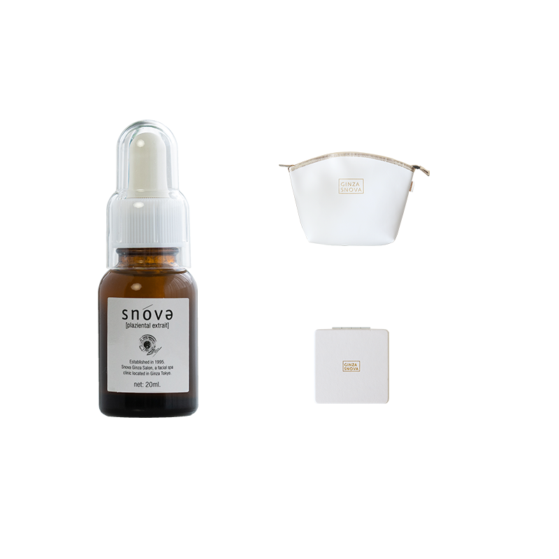 snova胎盘素精华液赠化妆包镜子