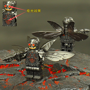 适用乐高超级英雄异魔AW02积木人仔蜘蛛蝙蝠钢铁侠拼装类魔玩具