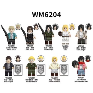 适用乐高积木人仔进击的巨人三笠阿明利威尔韩吉WM6204拼装玩具