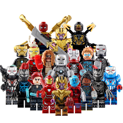 适用乐高积木人仔超级英雄漫威复仇者联盟钢铁侠灭霸美队拼装玩具