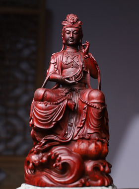 印度小叶紫檀自在观音佛像雕像