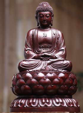 印度小叶紫檀释迦牟尼佛木雕佛像