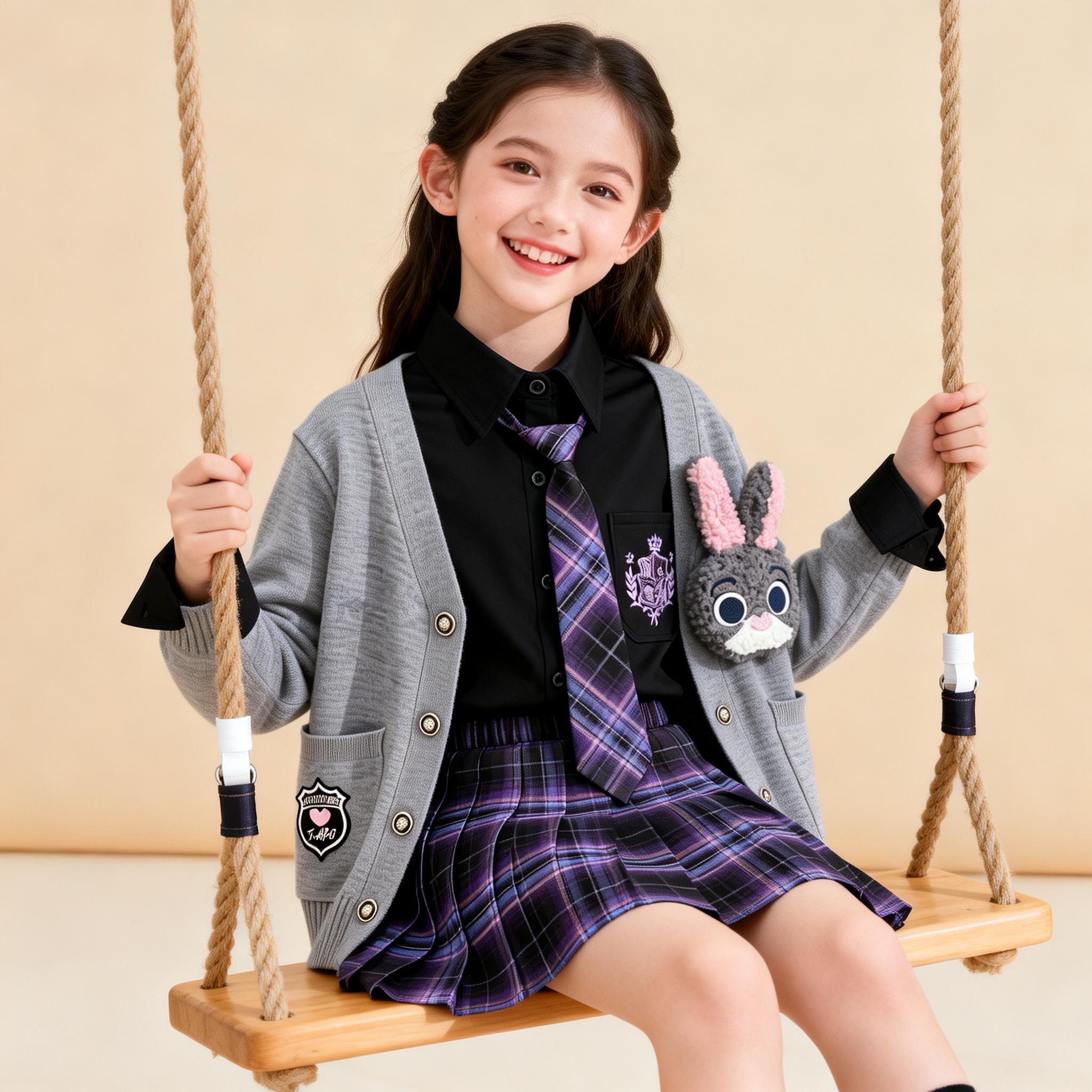 女童JK套装裙子2026新款儿童装小女孩时髦衣服洋气学院风裙子春秋