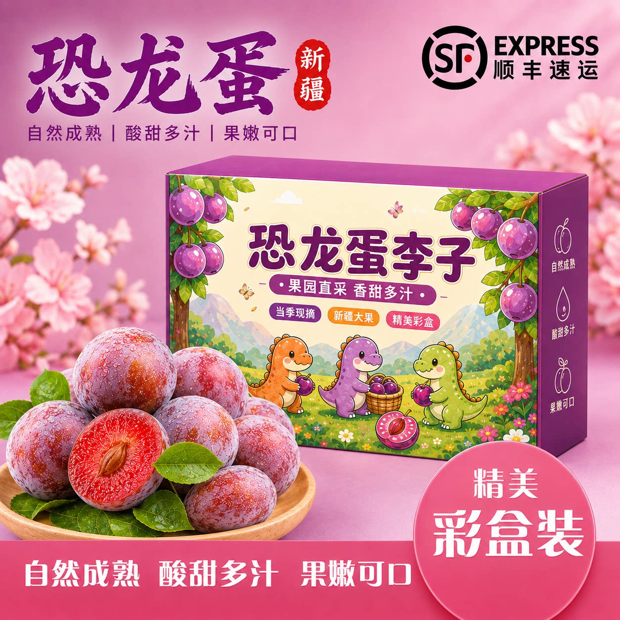 （顺丰京东）新疆恐龙蛋李子红心李子