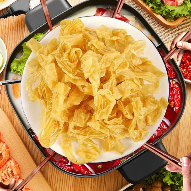 山东特产蛋白肉豆皮干货无盐大豆素肉豆花干油豆腐皮人造肉豆制品