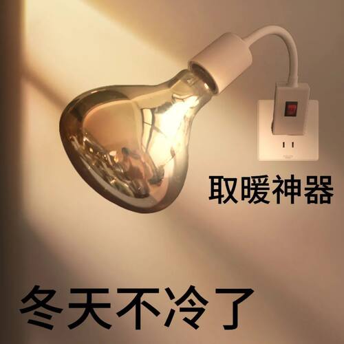 壁挂式免打孔275W浴霸灯取暖灯三插头陶瓷耐高温万向灯座速热防水