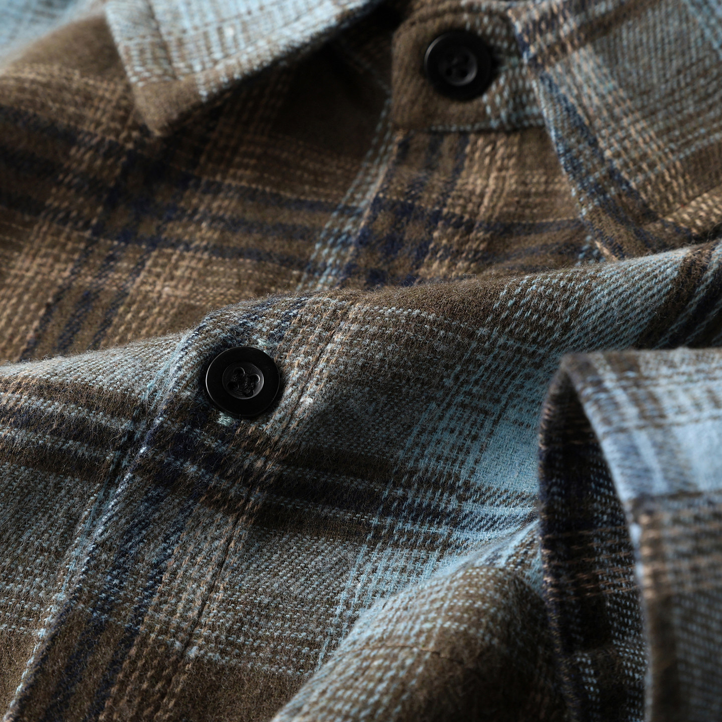 薄荷巧克力！法兰绒磨毛长袖翻领衬衫蓝棕撞色大码格子开衫男女春,男装,衬衫,淘宝优惠券,粉丝福利购,淘宝优惠卷