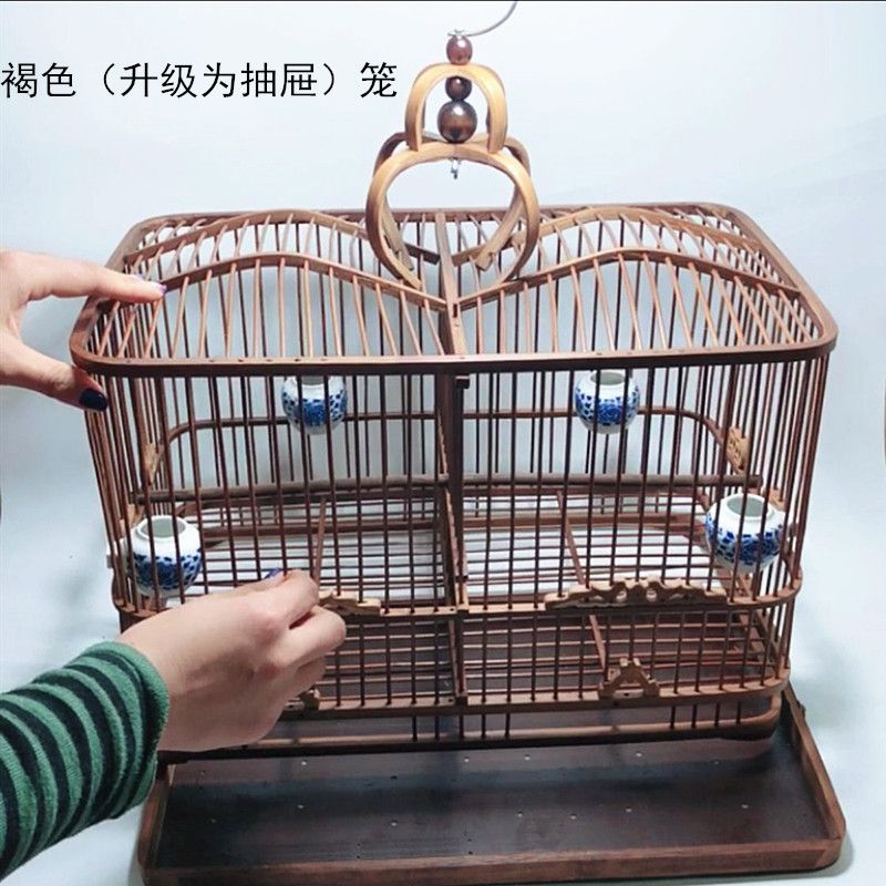 竹制鸟笼手工自制方笼双