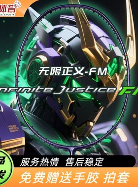 GGEM聚将新款无限正义FM羽毛球拍碳纤维速度进攻球拍超轻