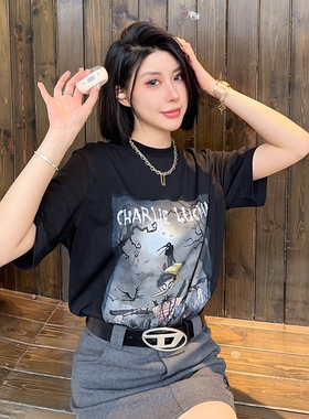 官网正品Charlie Luciano短袖t恤男女格林童话稻草人cl上衣潮牌夏