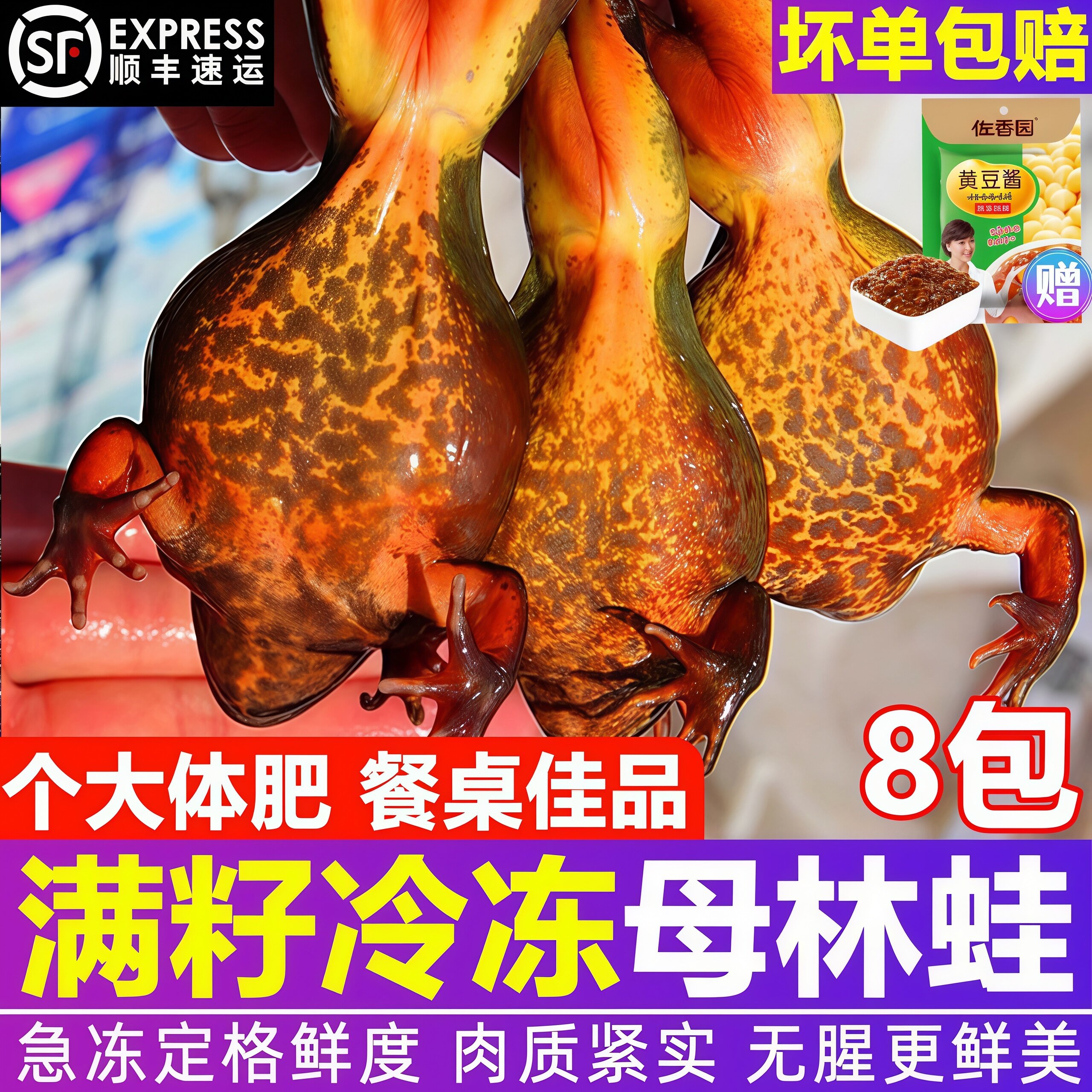 2025年新货东北林蛙冷冻母豹子