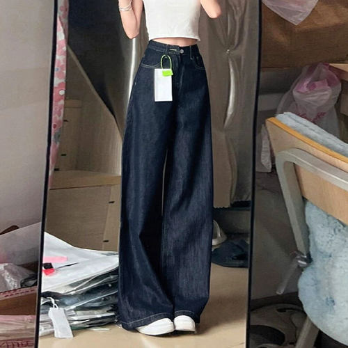 2026autumn women fashion blue loose casual denim pants jeans