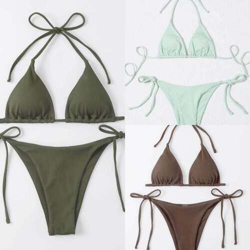 欧美性感泳衣女三点式分体泳装比基尼Two-piece swimsuit bikini