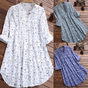 Big size women long shirts blouse cotton ladies tops shirt